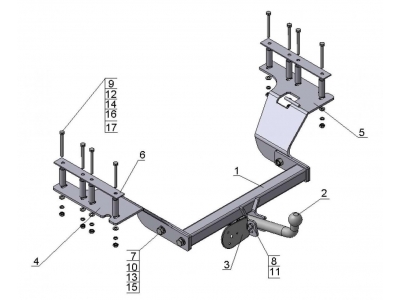 Фаркоп Avtos для Honda CR-V 2002-2007