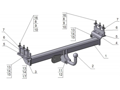 Фаркоп Avtos для Nissan Patrol GR 1998-2004